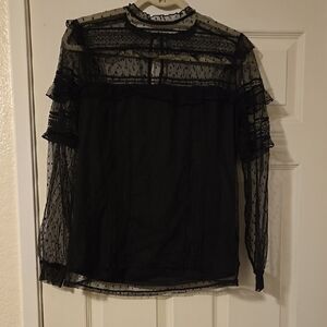 Express Black Sheer Blouse